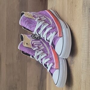 Converse Vibrant Purple and Orange High-Tops
